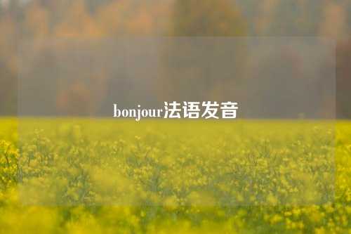 bonjour法语发音